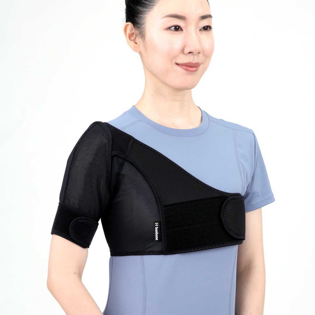 「肩」と「膝」を使って正確にボールをコントロールする！【全2巻】1090-S 棘上筋を収縮を補助し、肩関節の連動性を高めるサポーター「ショルダー