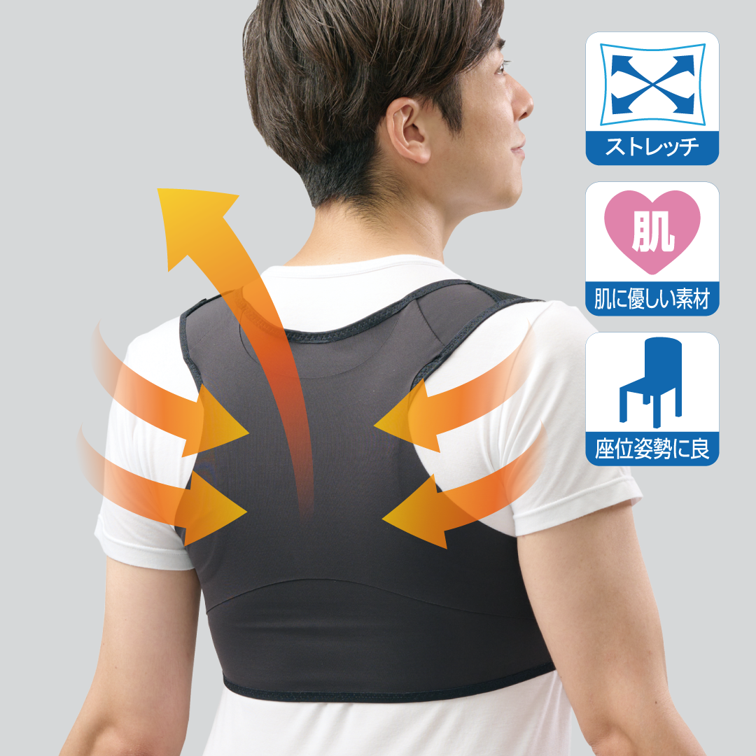 サポート力と優しい着心地を両立した姿勢サポーター「bonbone 姿勢