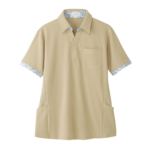 【ainaシリーズ】半袖スキッパーニットシャツ(男女兼用)