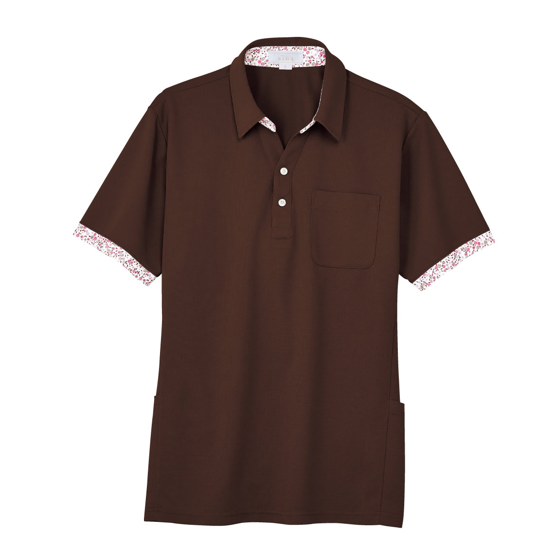 【ainaシリーズ】半袖スキッパーニットシャツ(男女兼用)