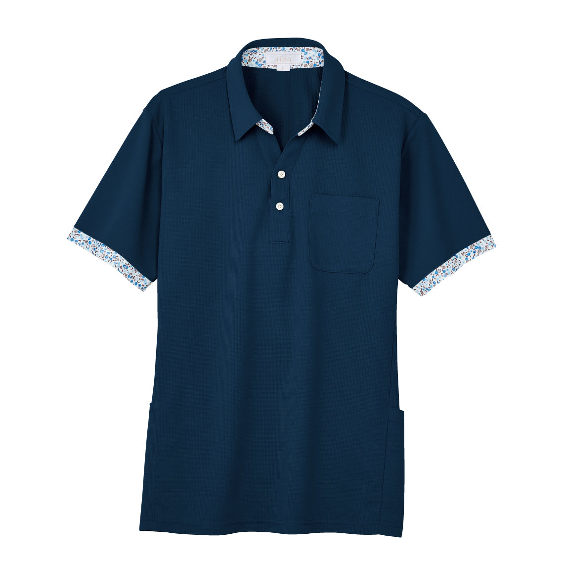 【ainaシリーズ】半袖スキッパーニットシャツ(男女兼用)