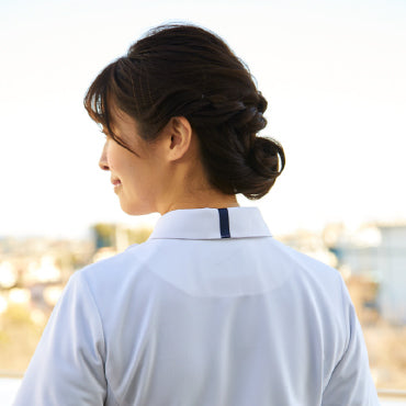 レディススクラブジャケット半袖（衿付）