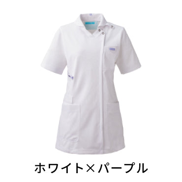 レディススクラブジャケット半袖（衿付）