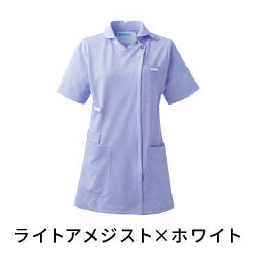 レディススクラブジャケット半袖（衿付）