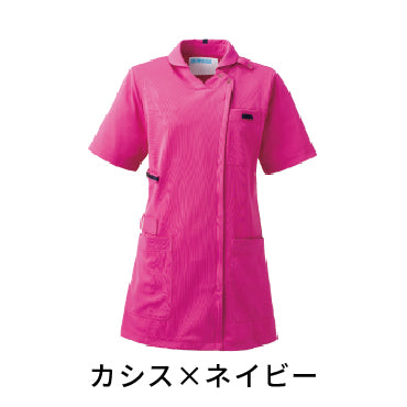 レディススクラブジャケット半袖（衿付）